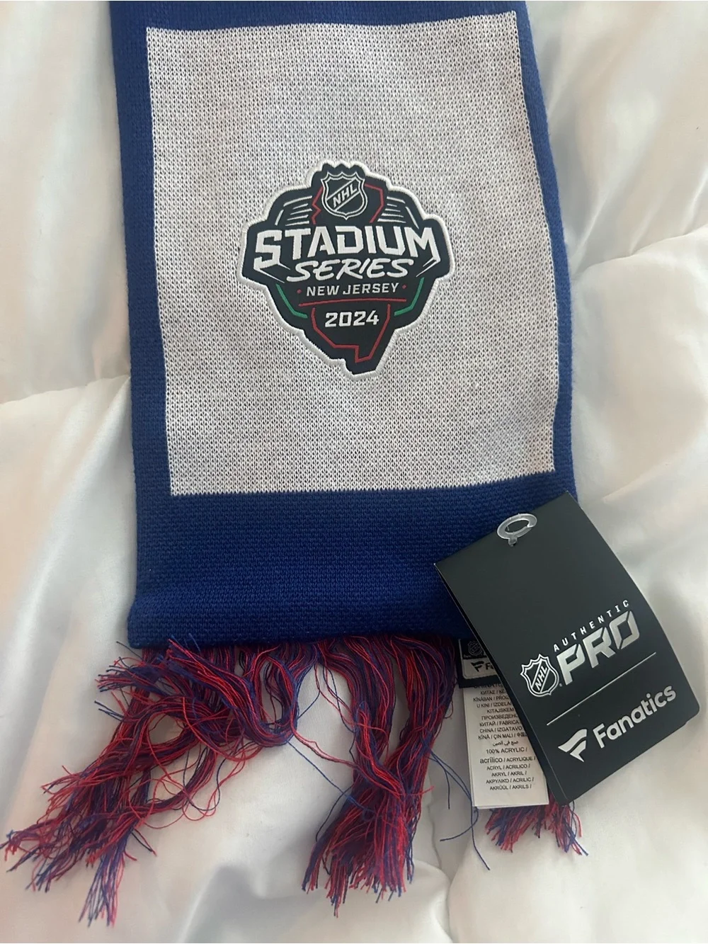 Fanatics Blue, Red & White Rangers Knit Scarf